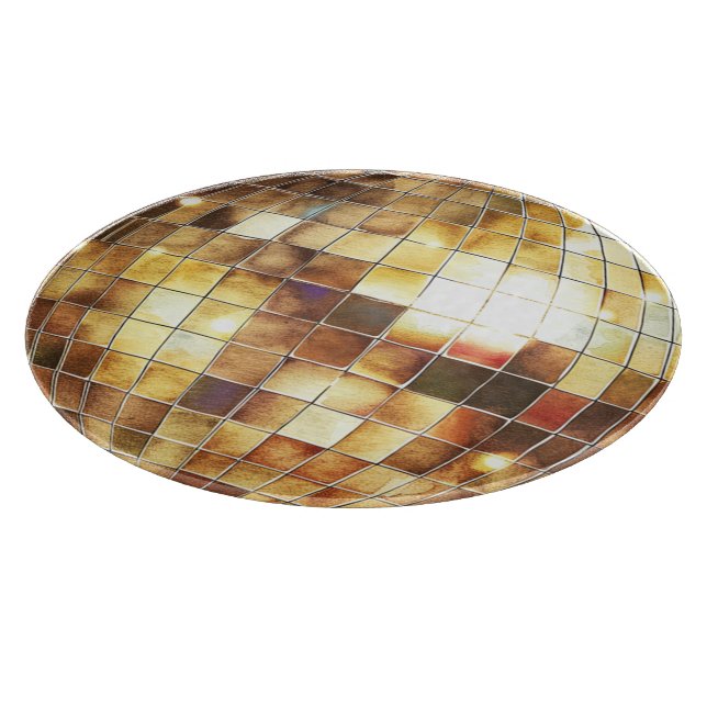 Goldene Disco-Kugel Schneidebrett (Ecke)
