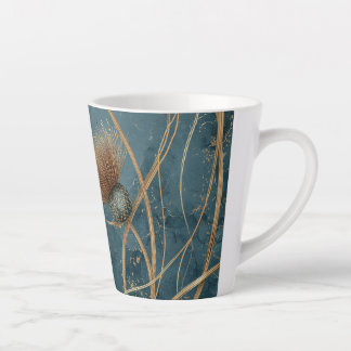 Goldene Distel Teal Blaue Textur Eleganz Milchtasse