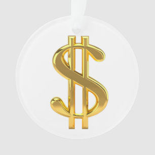 Goldene Dollar-Gebärdenheit Ornament