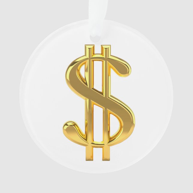 Goldene Dollar-Gebärdenheit Ornament (Vorderseite)