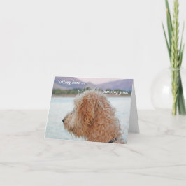 Goldene Doodle-Karte - Vermisste Notecard Karte