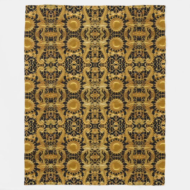 goldene Drachendecke Fleecedecke (Vorderseite)