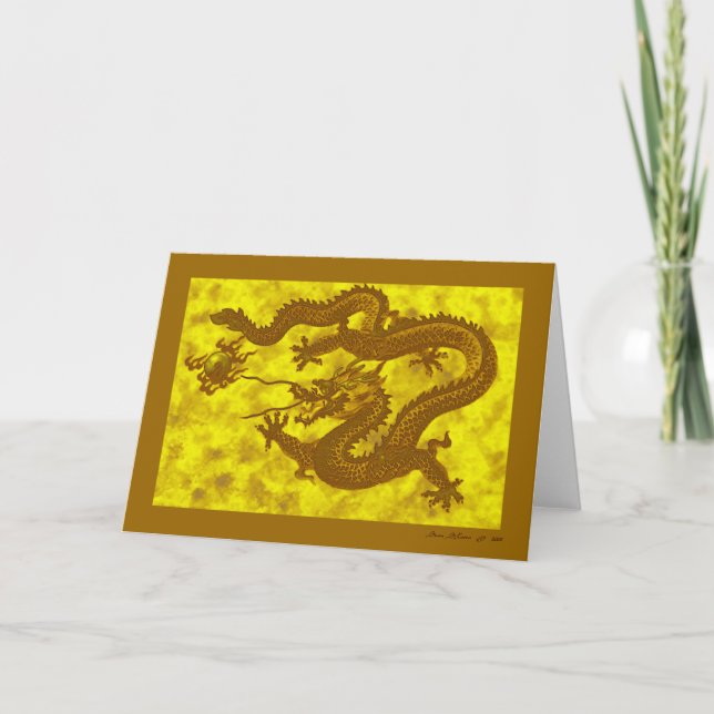 Goldene Drachenkarte (Leere) Karte (Vorderseite)