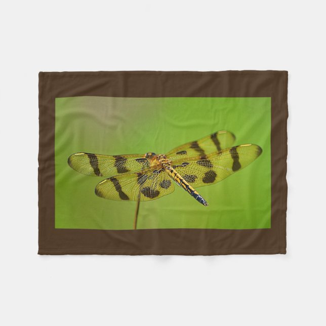 Goldene Dragonfly Fleecedecke (Vorderseite (Horizontal))