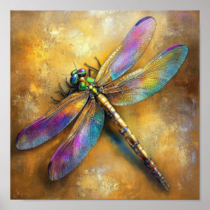 Goldene Dragonfly Poster