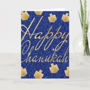"Goldene Dreidels" Grußkarte mit Umschlag Feiertagskarte
