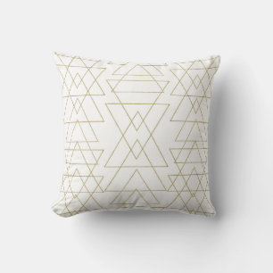 Goldene Dreiecke Chic Weiß Moderne Glamour Kissen