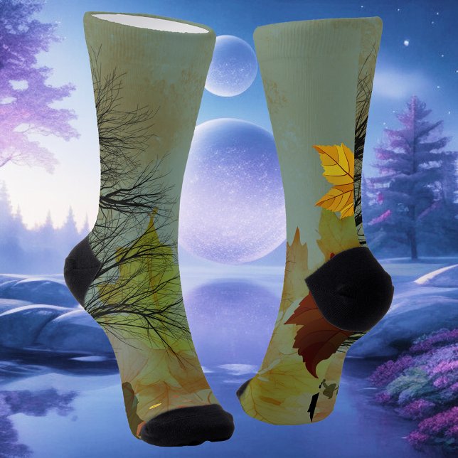 Goldene Echoes: Reflexion im Herbst Socken (Von Creator hochgeladen)