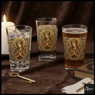 Goldene Ehrfurcht Jungfrau Maria Glas