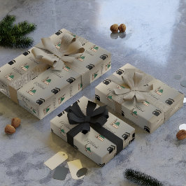 Goldene Eid-Geschenkpapier | Kaaba & Masjid Design Geschenkpapier