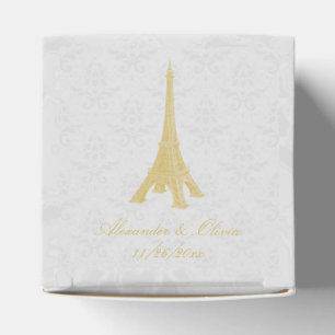 Goldene Eiffelturm Damask Hochzeitsfavoriten Box Geschenkschachtel