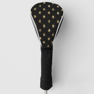 Goldene Einhorn-Silhouette Leuchtende Sterne Dunkl Golf Headcover