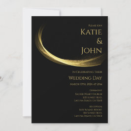 Goldene Elegance-Hochzeit Einladung