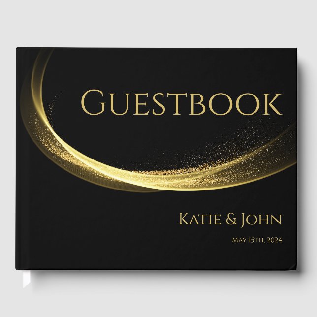 Goldene Elegance-Hochzeit Gästebuch (Vorderseite)