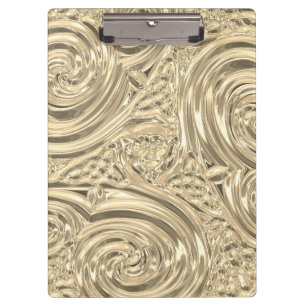 Goldene elegante Art Nouveau geprägter metallische Klemmbrett