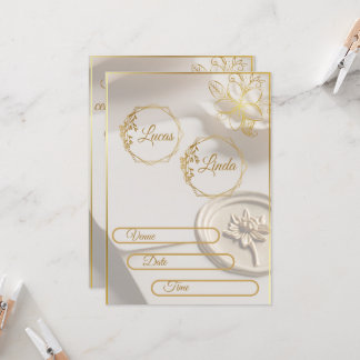Goldene elegante Hochzeits-Einladungsvorlage mit B Einladung
