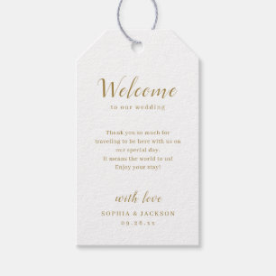 Goldene, elegante, romantische Hochzeit Geschenkanhänger