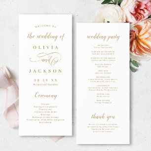 Goldene, elegante, romantische Hochzeit Programm
