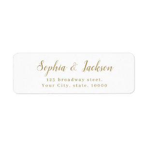 Goldene, elegante, romantische Script-Rücksendeadr