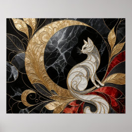 Goldene Eleganz: Die verzauberte Katze Poster