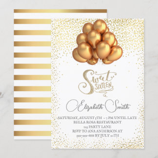 Goldene Eleganz, Einladung von 16 . Geburtstag