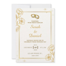 Goldene Eleganz Hochzeitseinladung