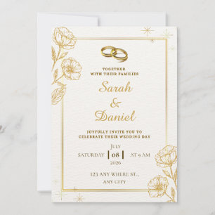 Goldene Eleganz Hochzeitseinladung Einladung