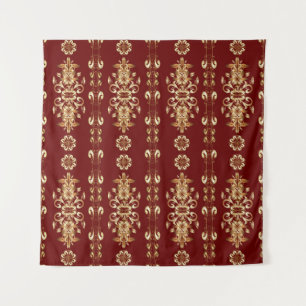 Goldene Eleganz: Klassisches orientalisches Muster Wandteppich