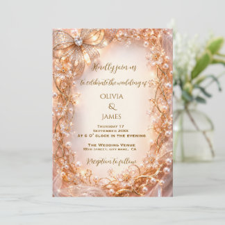 Goldene Eleganz Königliche Hochzeitseinladung Einladung