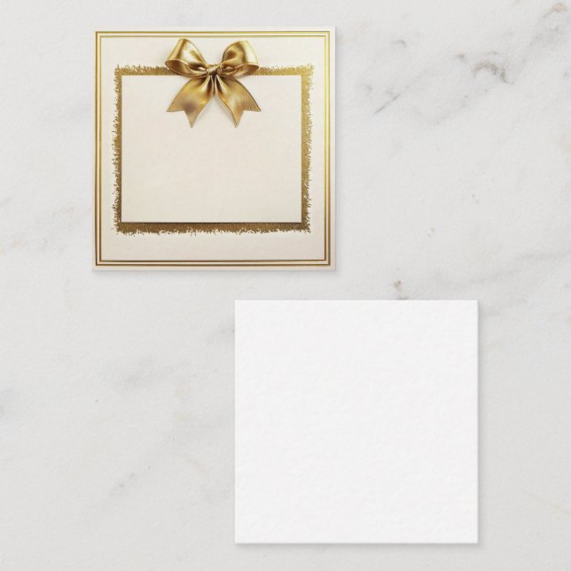 Goldene Eleganz Mitteilungskarte (Vorne/Hinten)