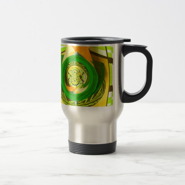 Goldene Eleganz: Schöne Afrikanische Gelbe Rose Reisebecher (Rechts)