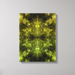 Goldene elektrische Plasma-Fraktal-Kunst Leinwanddruck