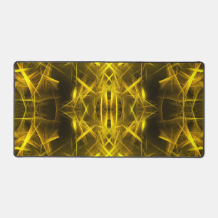 Goldene elektrische Plasma-Fraktal-Kunst Schreibtischunterlage