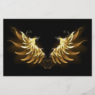 Goldene Engelsflügel auf schwarzem Hintergrund Flyer