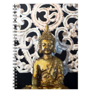 Goldene Erde Buddha OM Aum Mantra Ajna Meditation Notizblock