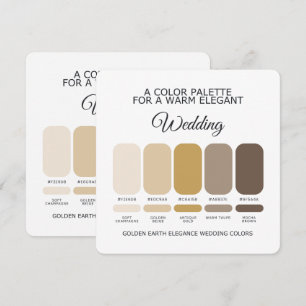 Goldene Erdfarben-Hochzeit Farbpalette Elegante Ka Einladung
