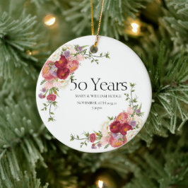 "Goldene Erinnerungen: 50 Jahre Liebe feiern" Keramik Ornament