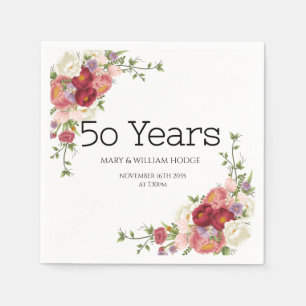 "Goldene Erinnerungen: 50 Jahre Liebe feiern" Serviette