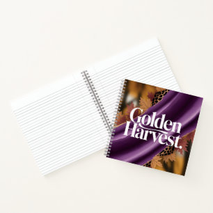 Goldene Ernte Luxus Lila Seide Herbst Design Notizbuch