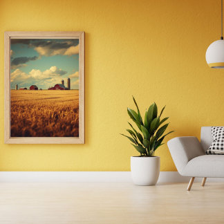 Goldene Ernte – Retro-Amerikanische Farmreise Poster
