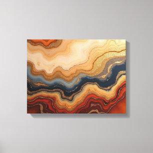 Goldene Erosion – 16"x 12" Abstrakte Flüssigkeit Leinwanddruck