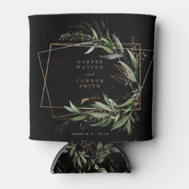 Goldene Eukalyptus Elegante Schwarze Hochzeit Dosenkühler