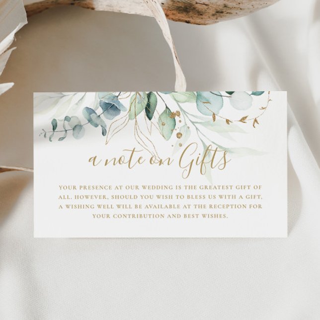 Goldene Eukalyptus-Hochzeit wünscht gut Begleitkarte (Von Creator hochgeladen)