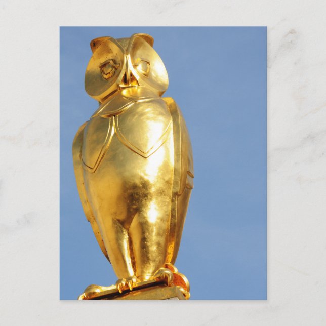Goldene Eule Postkarte (Vorderseite)