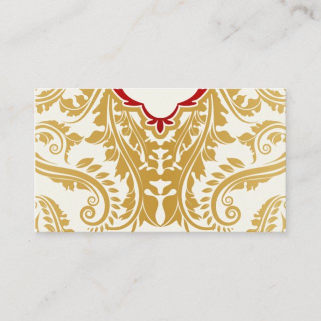 Goldene extravagante Schnörkel-Escortkarte Platzkarte (Vorderseite)