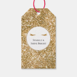 Goldene Eyelashes gürtelförmige Glitzer Geschenkanhänger