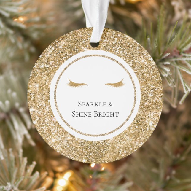 Goldene Eyelashes gürtelförmige Glitzer Ornament (Baum)