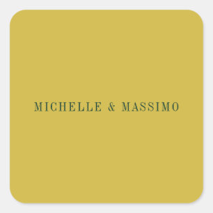 Goldene Farb-Minimalist Plain Modern Quadratischer Aufkleber