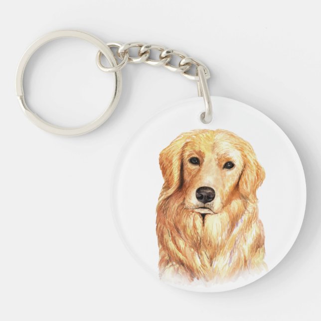 Goldene Farbe Retriever Schlüsselanhänger (Vorderseite)