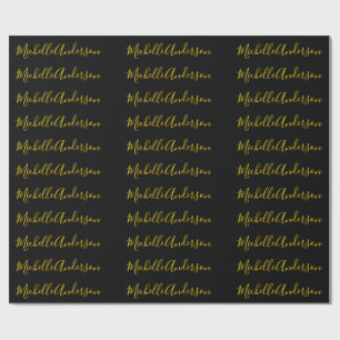 Goldene Farbe Schwarze Moderne Minimalistische Han Geschenkpapier